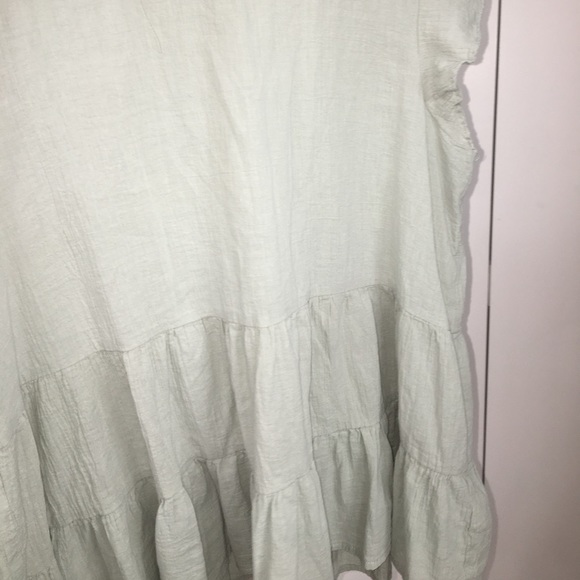 Sage Green Tiered Flutter Sleeve Top - Picture 3 of 3